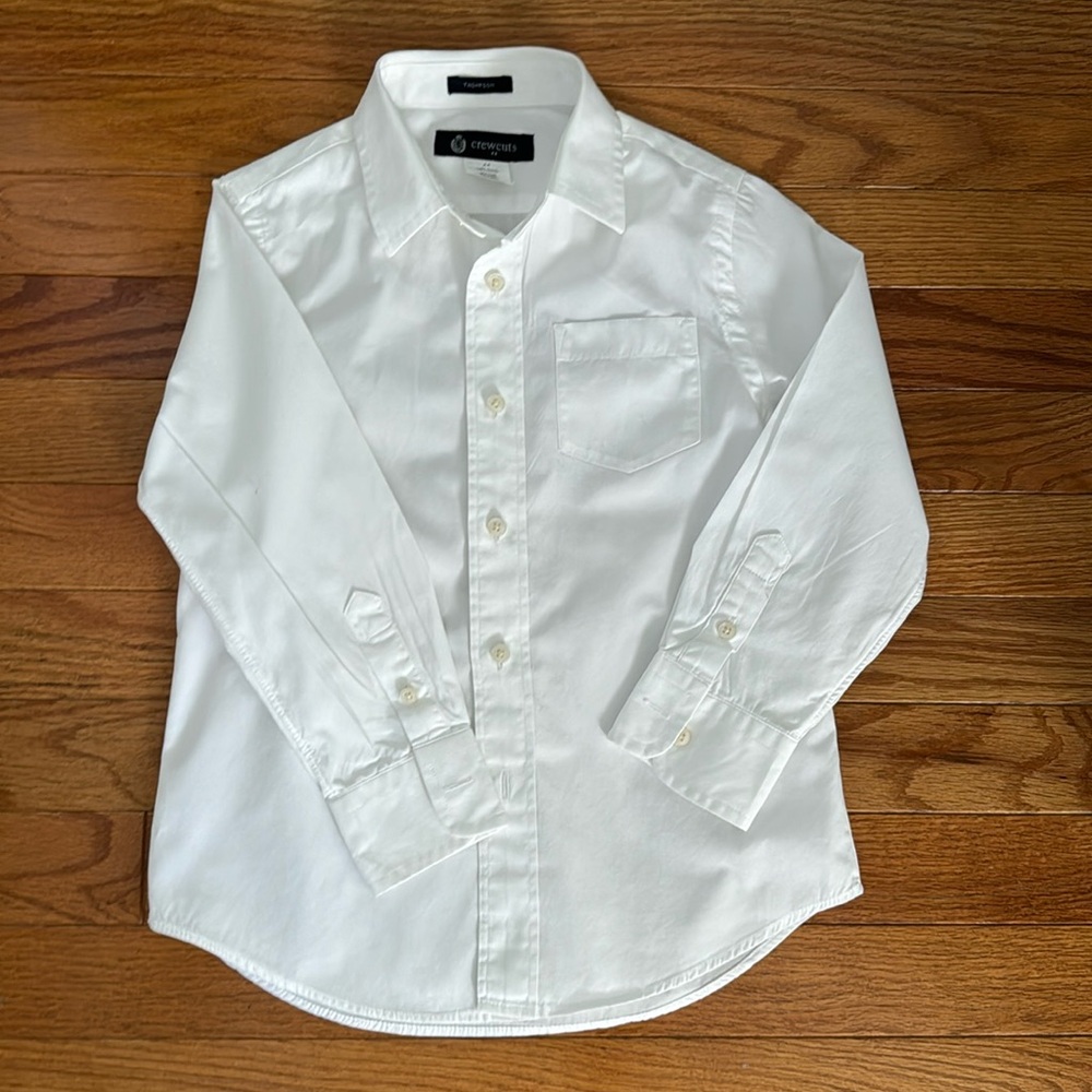 Crisp White Crewcuts Button Down 4-5